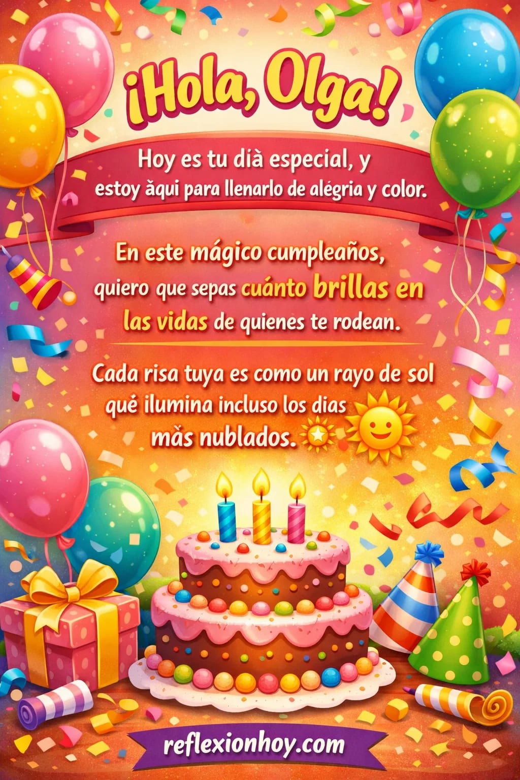 Imagen de ¡Feliz Cumpleaños, Olga! 🎉 Un Día Lleno de Magia 🌈✨