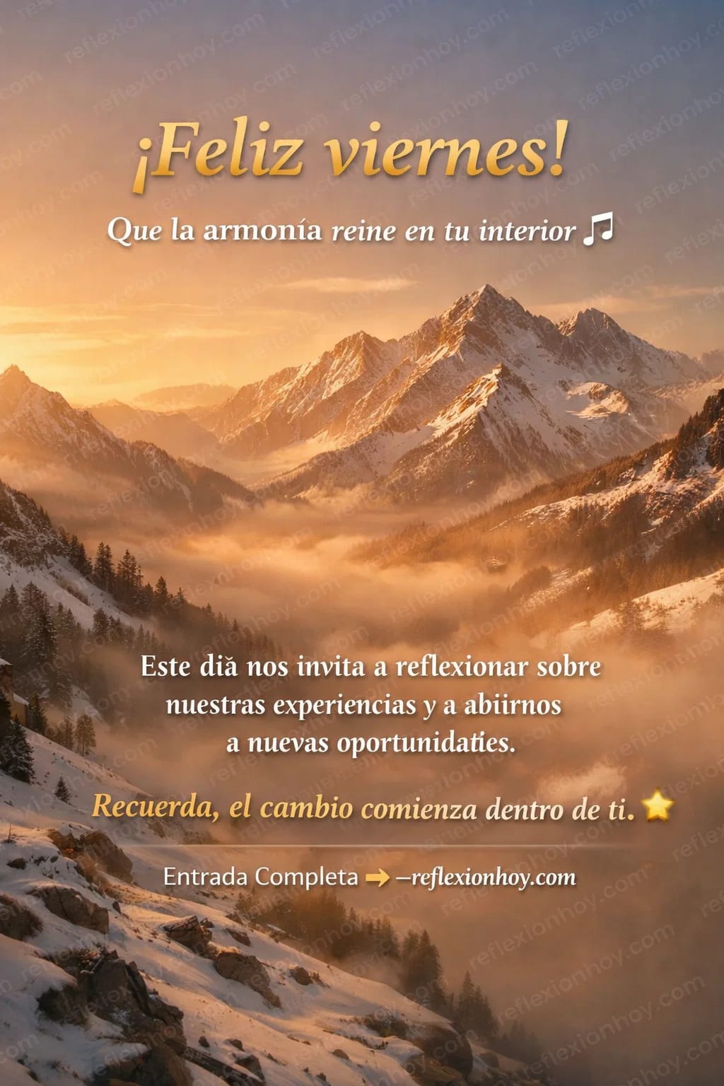 Imagen: ¡Feliz viernes! Reflexiona y renueva tu energía 🌅