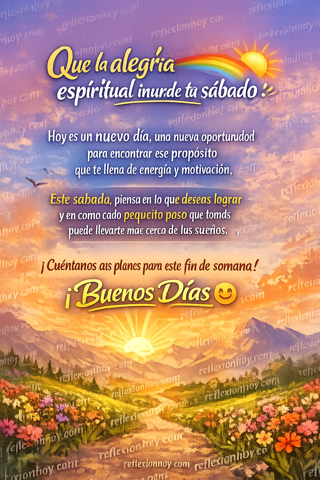 Imagen: ¡Que la alegría espiritual inunde tu sábado! 🌈