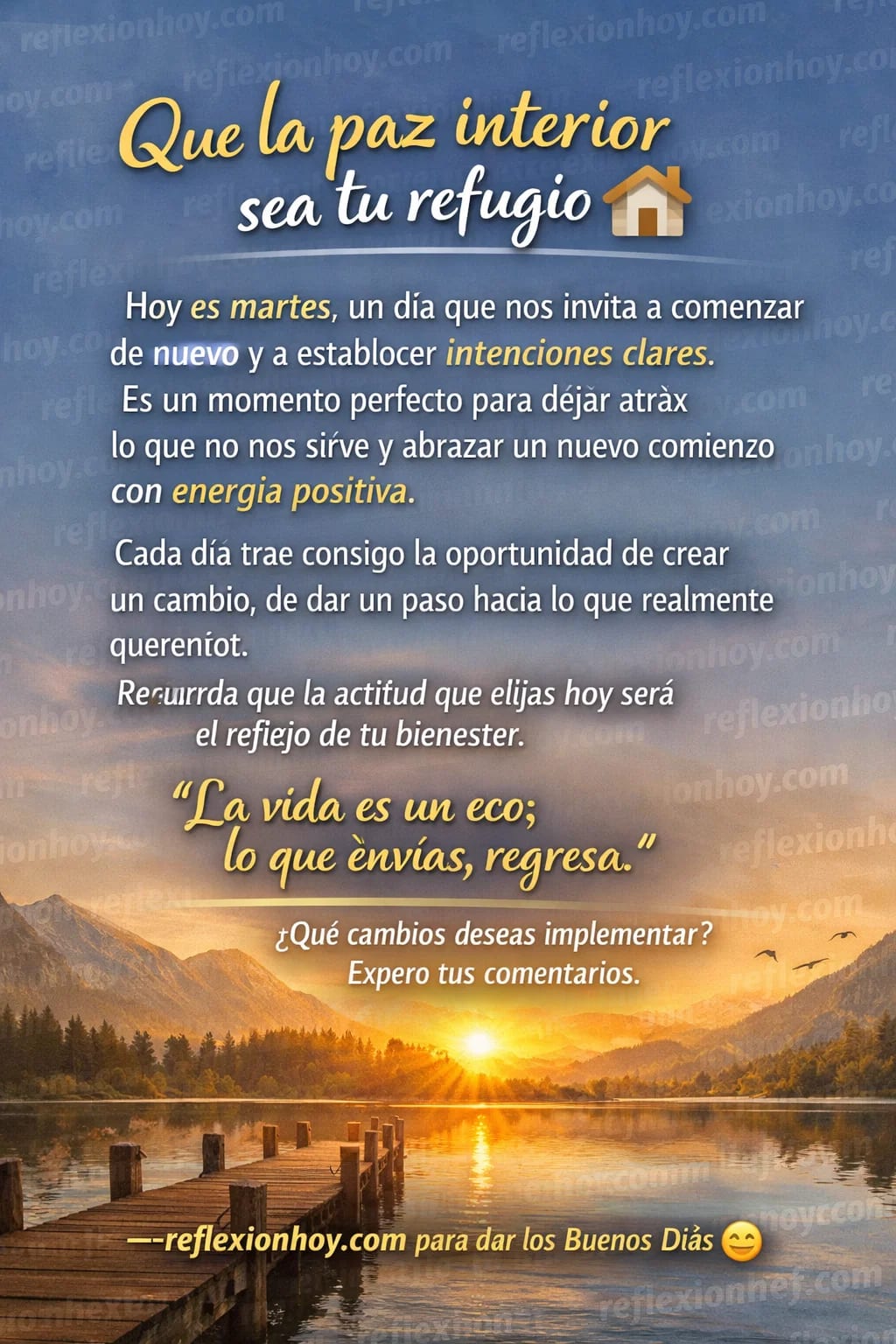 Imagen: Que la paz interior sea tu refugio en este martes 🌅