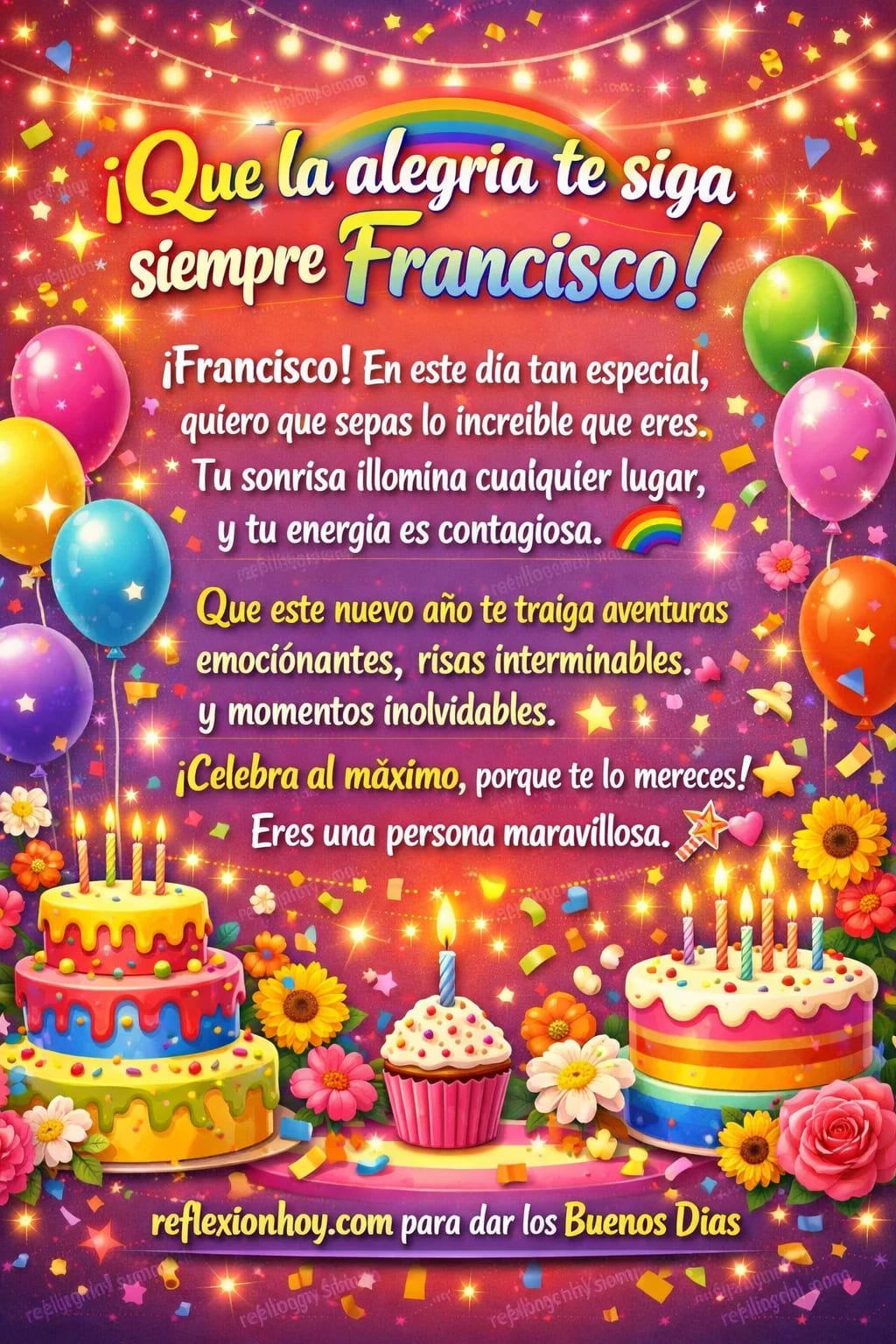 Imagen de la reflexión: ¡Feliz Cumpleaños, Francisco! 🎉🎂✨ ¡Vamos a Celebrar!