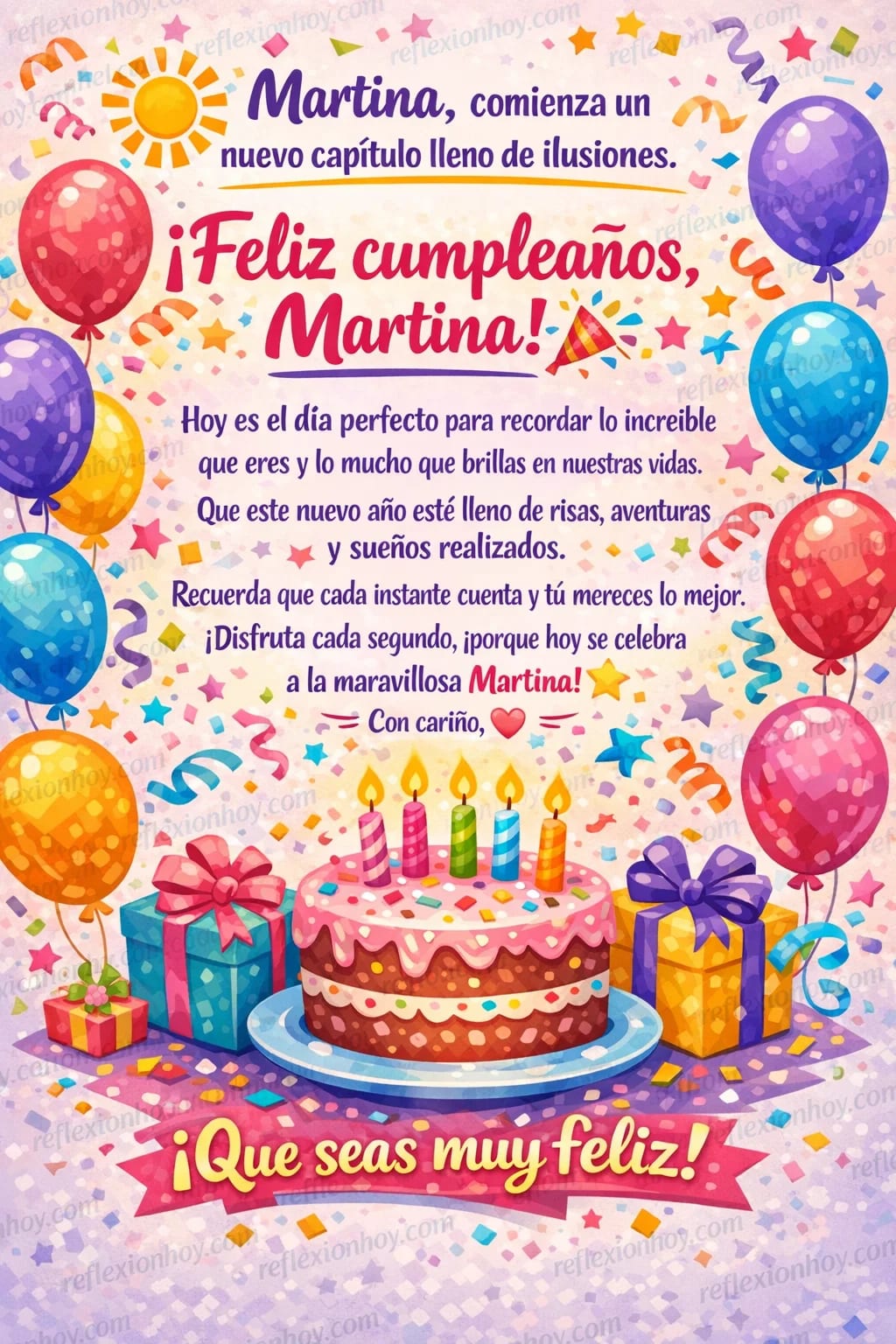 Imagen: ¡Feliz Cumpleaños, Martina! 🎉🎂✨ Un día especial para ti