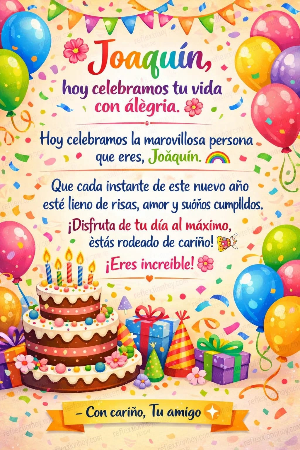 ¡Feliz Cumpleaños, Joaquín! 🎉🎂✨ Celebremos juntos