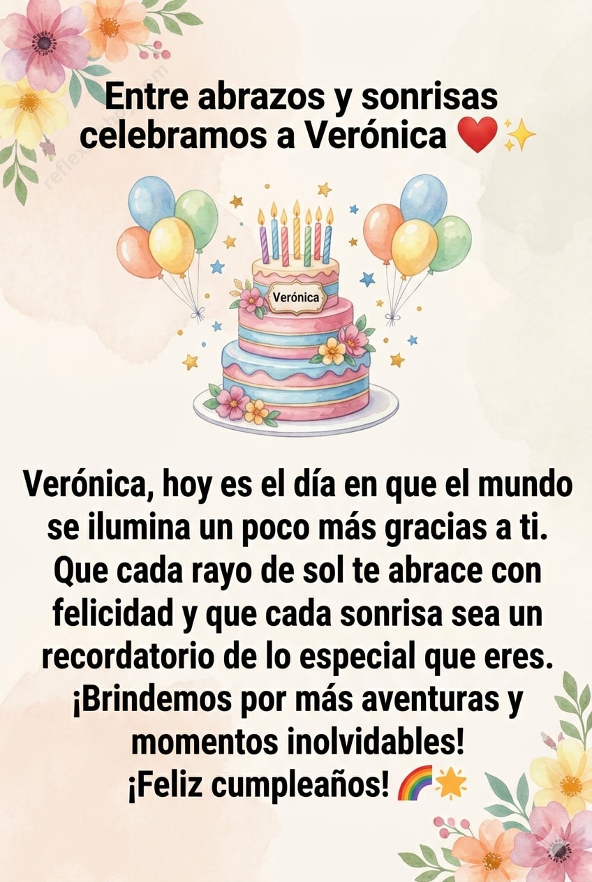 ¡Feliz cumpleaños, Verónica! 🎉🎂✨ Un día único para ti.