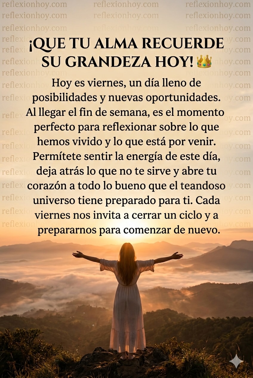 Imagen de la reflexión: ¡Hoy es viernes, brilla como nunca! ✨