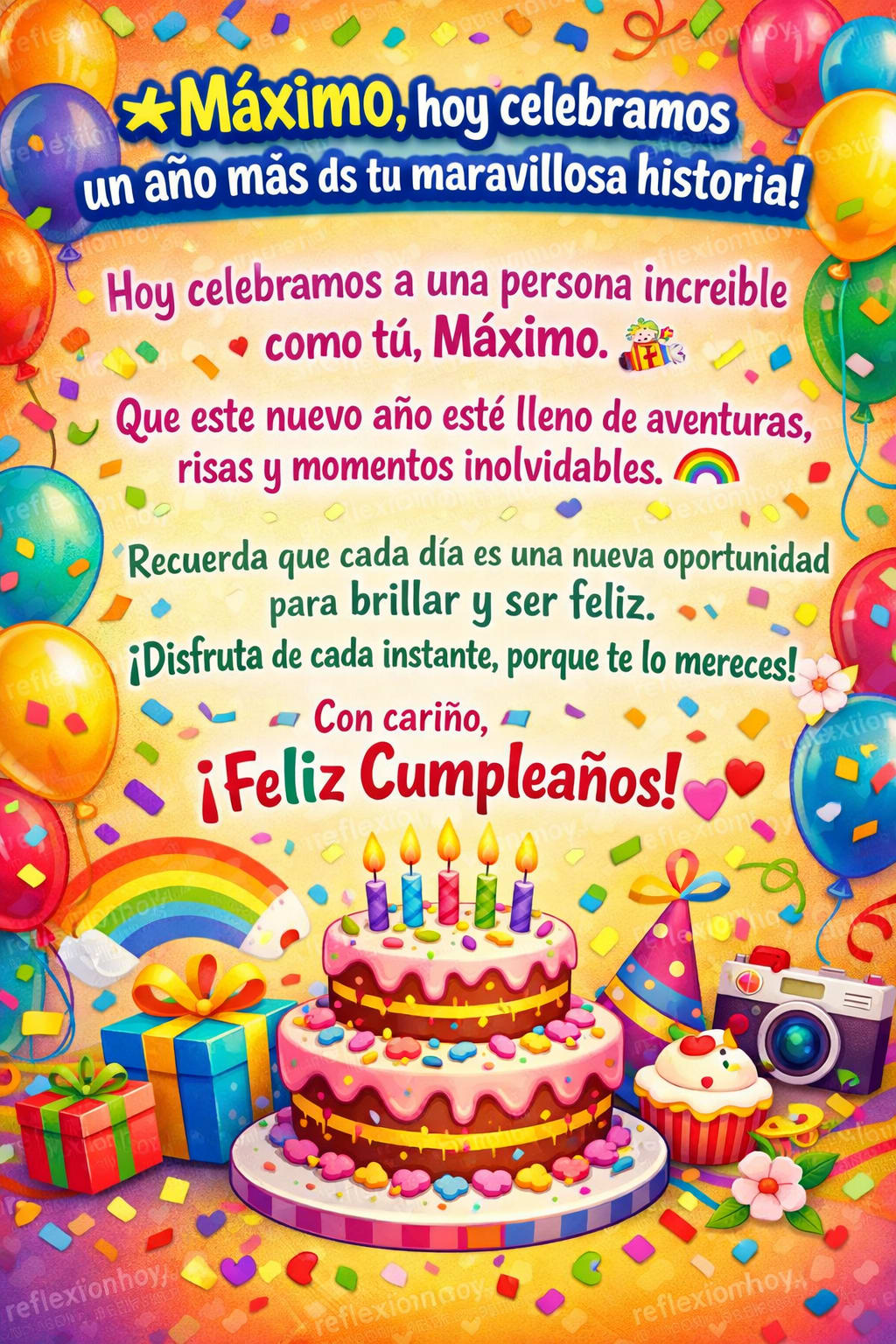 ¡Feliz Cumpleaños, Máximo! 🎉🎂✨ Celebremos juntos este día!