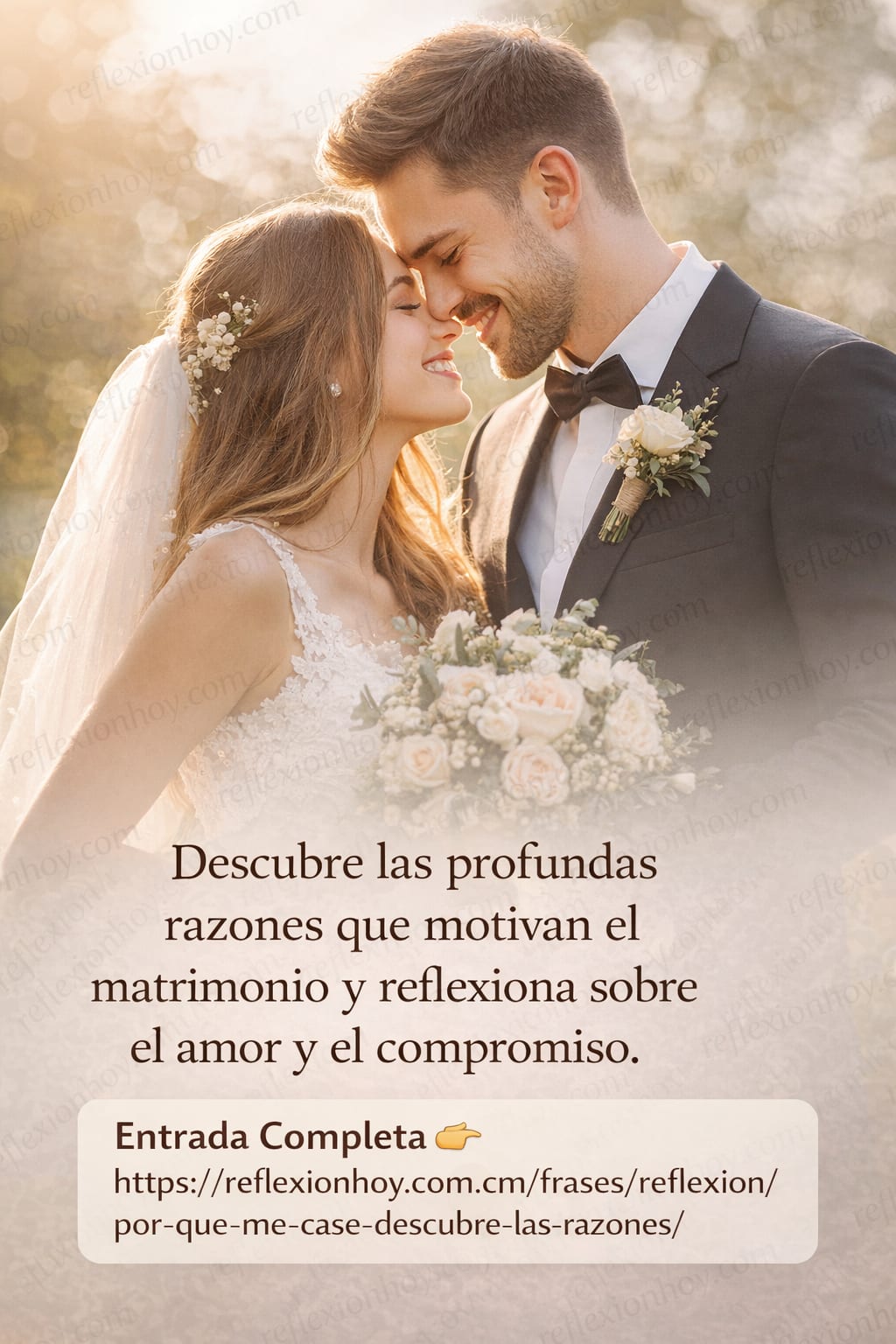 Una pareja feliz en su boda, simbolizando amor y compromiso.