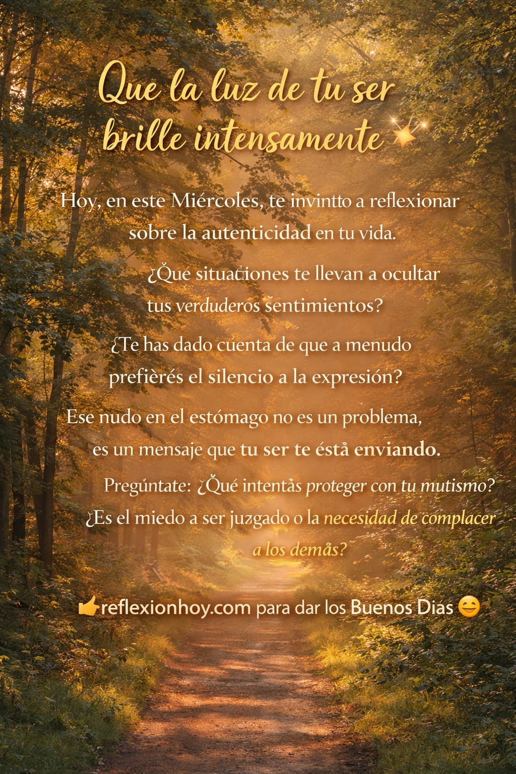 Imagen de la reflexión: ¿Qué te impide ser auténtico hoy? 🤔