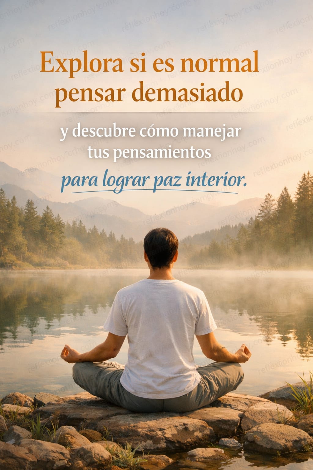Una persona meditando en un entorno sereno, buscando paz interior.