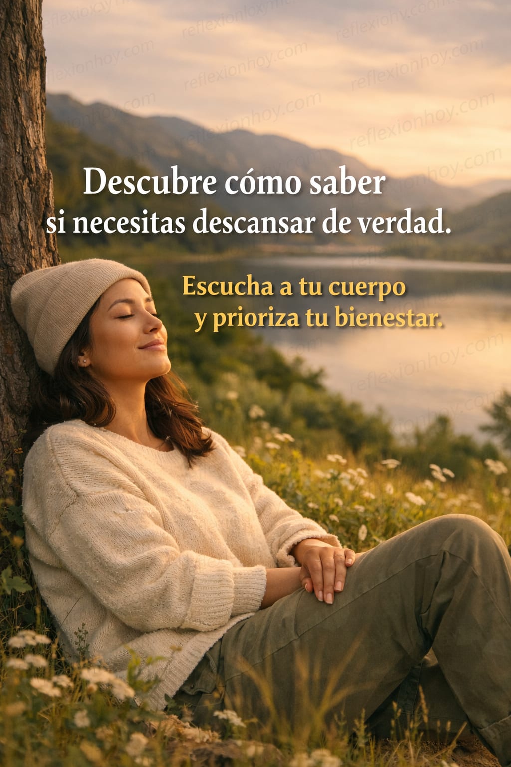 Persona descansando en la naturaleza, reflejando tranquilidad y paz interior.