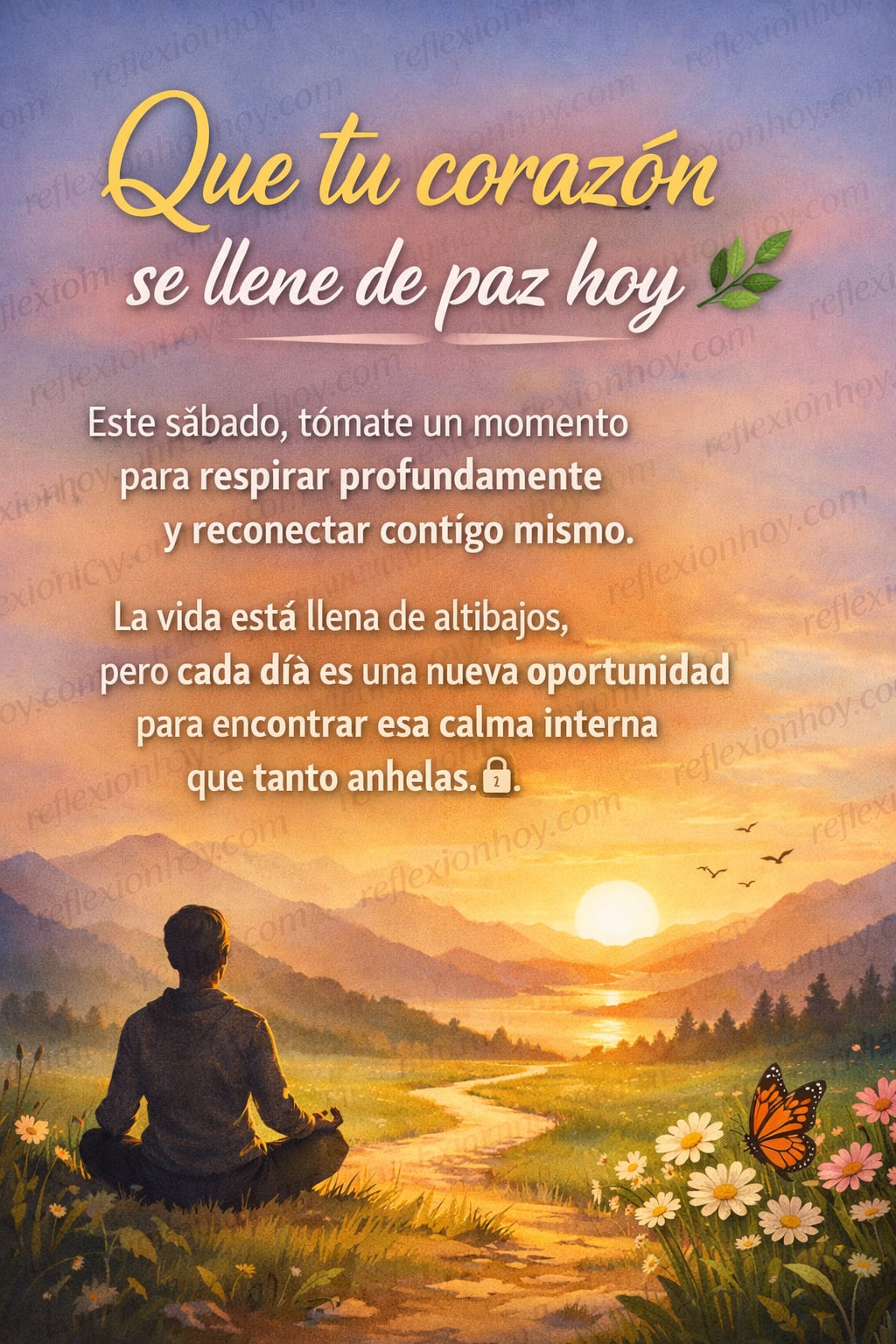 Imagen de la reflexión: Que tu corazón se llene de paz hoy 🌿 Reflexión de Sábado