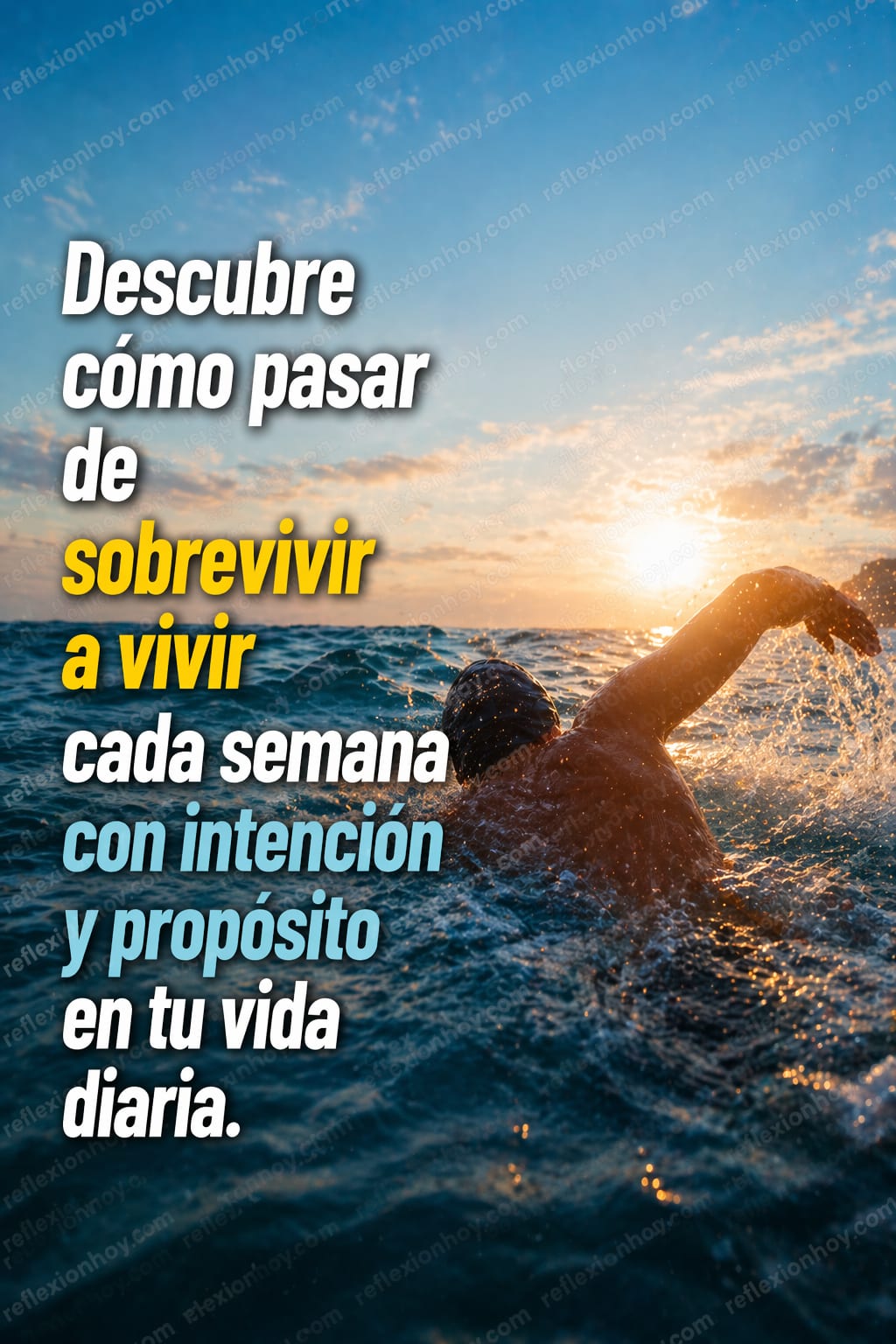 Una persona nadando en el océano, simbolizando la vida activa y plena.