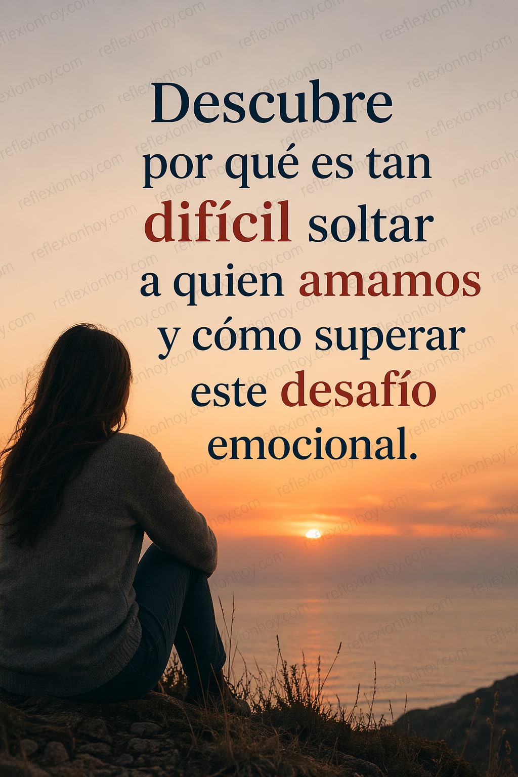 Una persona mirando al horizonte, simbolizando el dolor de soltar a un ser querido.