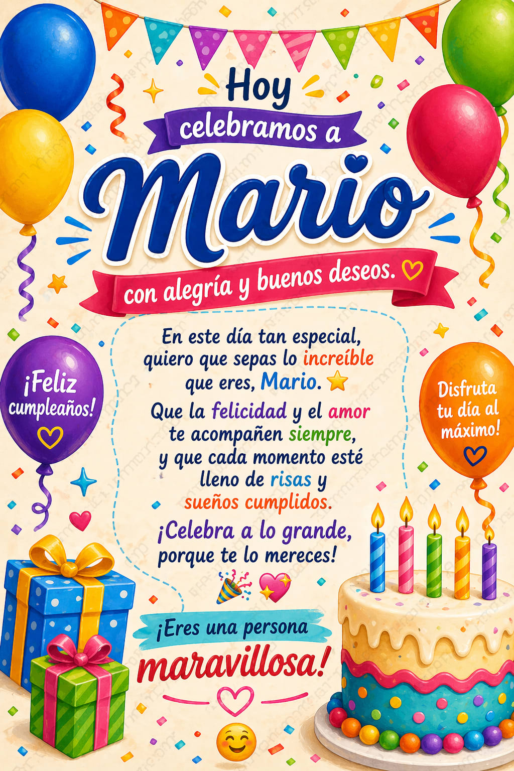 Imagen: ¡Feliz Cumpleaños, Mario! 🎉🎂✨ ¡A Celebrar en Grande!