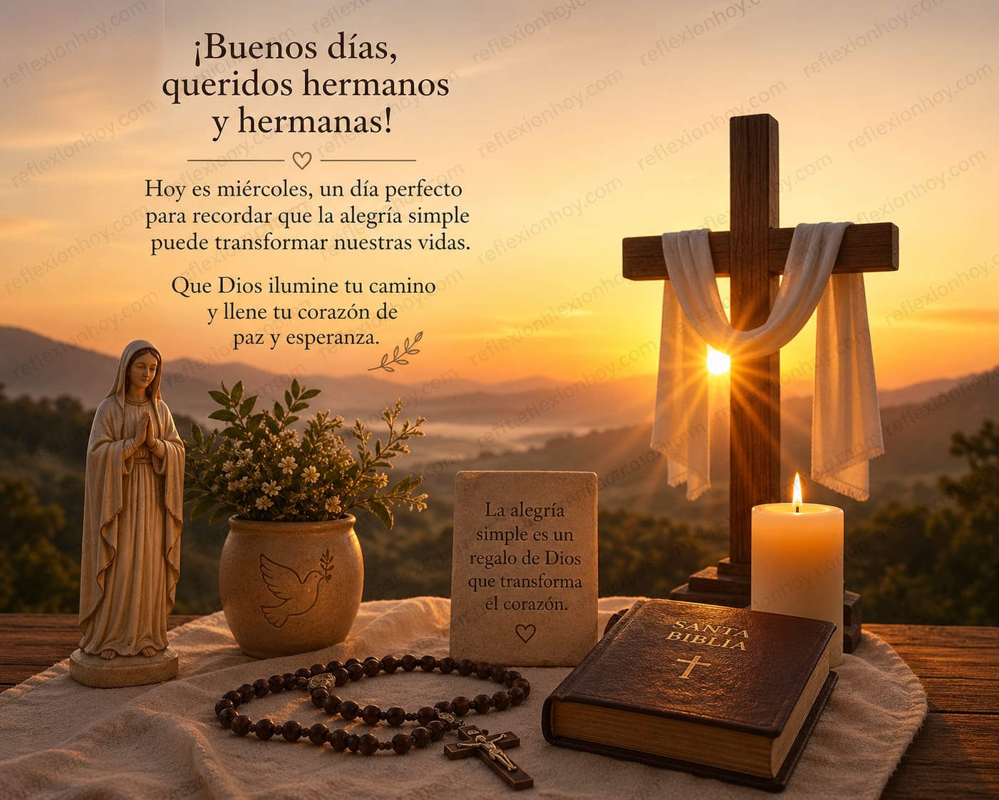 Que la alegría simple te haga sonreír hoy ✝️