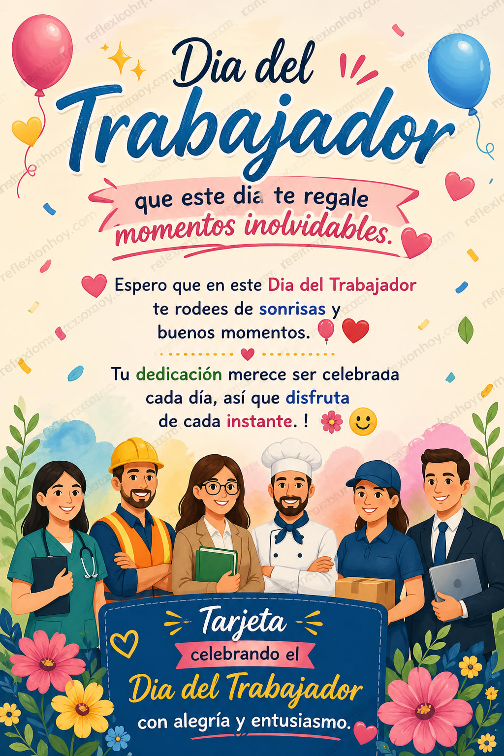 ¡Feliz Dia del Trabajador! 🎉🎂✨ Celebra tu esfuerzo hoy