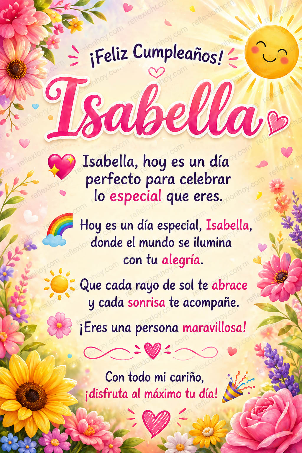 ¡Feliz Cumpleaños, Isabella! 🎉🎂✨ Que la fiesta empiece hoy mismo