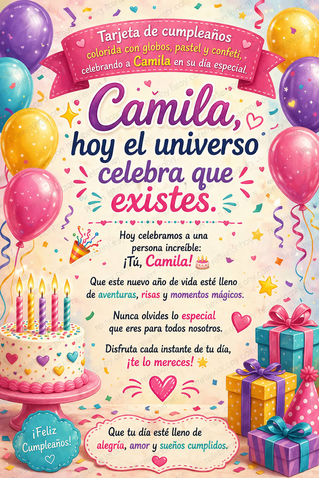 Imagen de la reflexión: ¡Feliz Cumpleaños, Camila! 🎉🎂✨ Celebremos a lo grande!