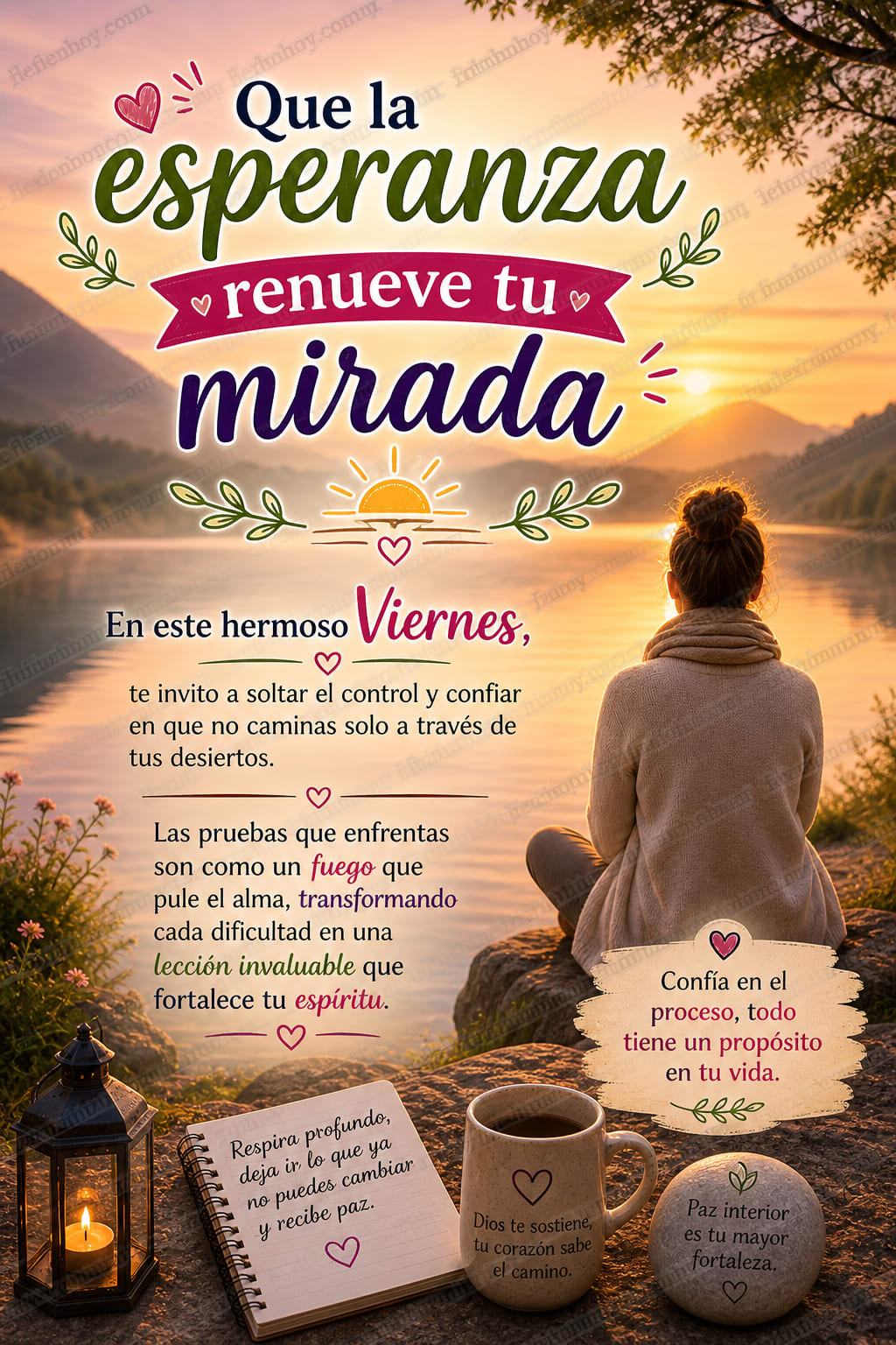 Imagen de la reflexión: Encuentra la Luz en este Serene Viernes 🌟