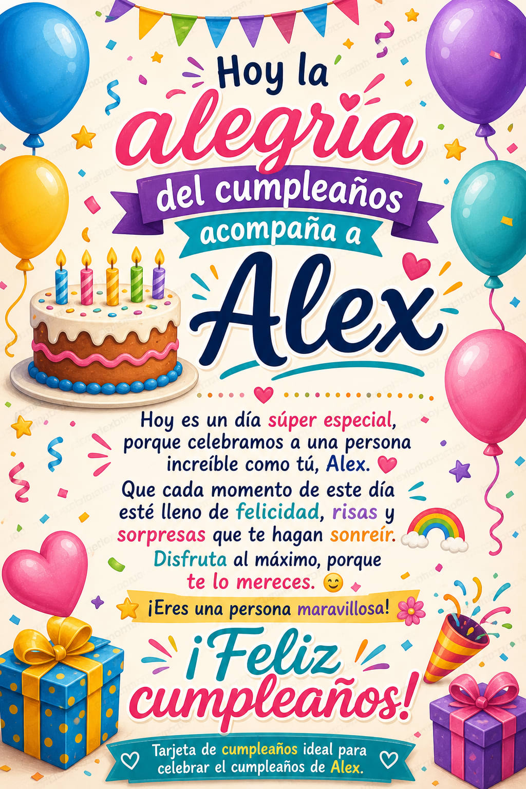 Imagen: ¡Feliz Cumpleaños, Alex! 🎉🎂✨ Celebremos a lo grande!