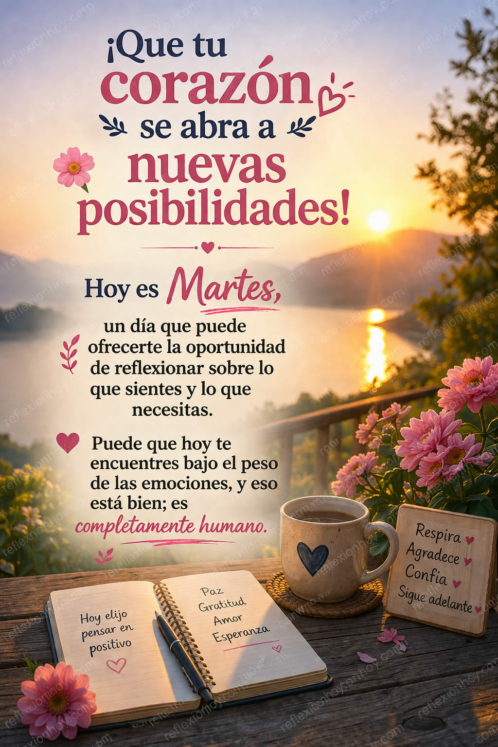 Imagen de la reflexión: ¡Hoy es Martes! 🌼 Reflexiona y renueva tu energía
