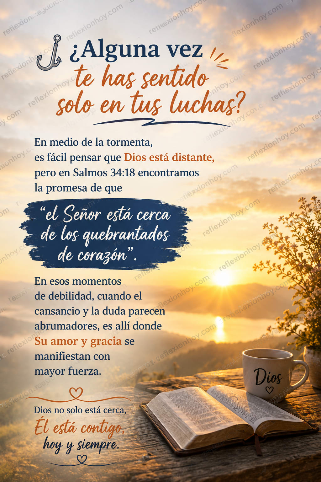 Imagen de la reflexión: ¿Sientes que Dios está lejos? ¡Descubre su cercanía! 🙏✨