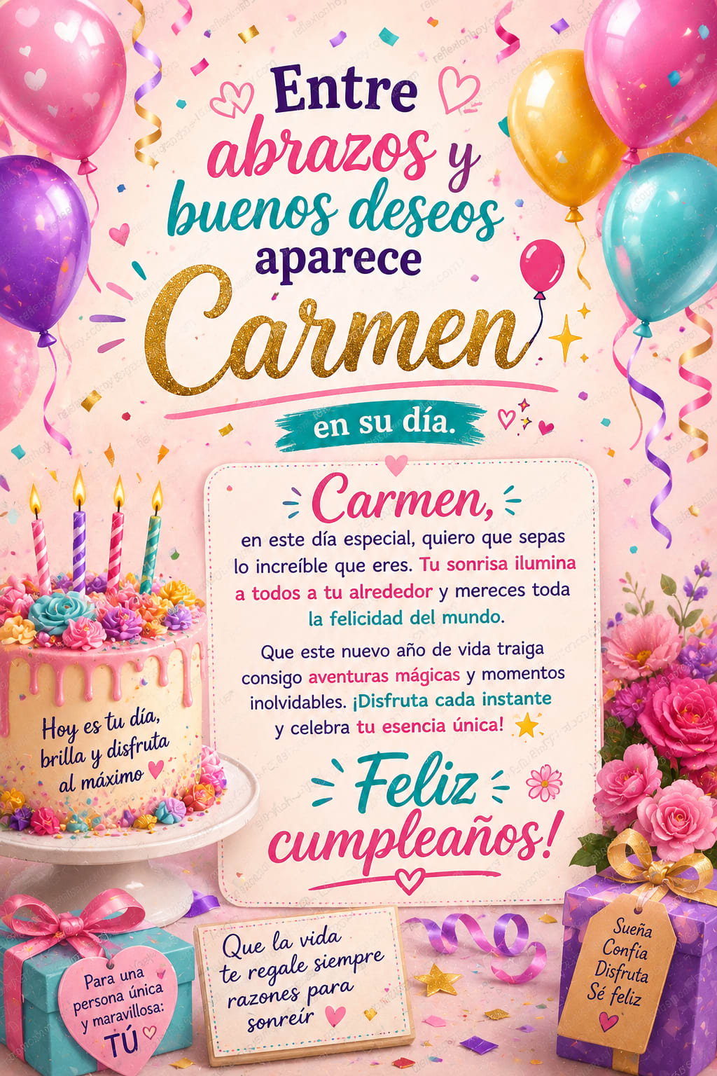 ¡Feliz Cumpleaños, Carmen! 🎉🎂✨ Celebremos a lo grande