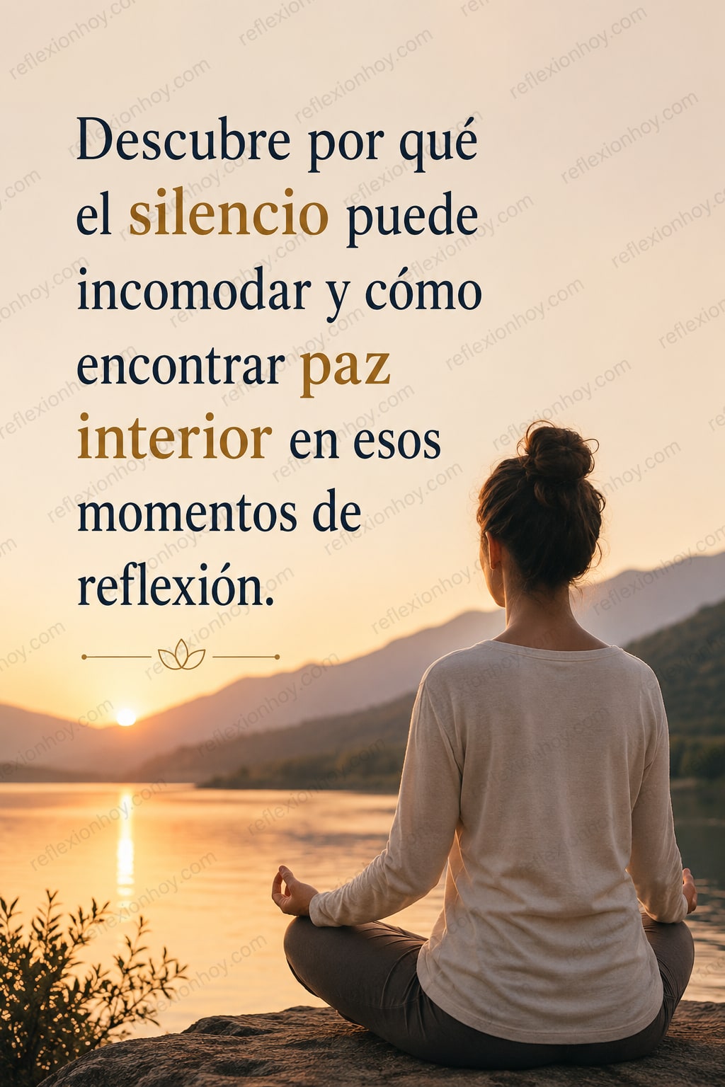 Una persona meditando en un entorno tranquilo y silencioso, simbolizando la paz interior.