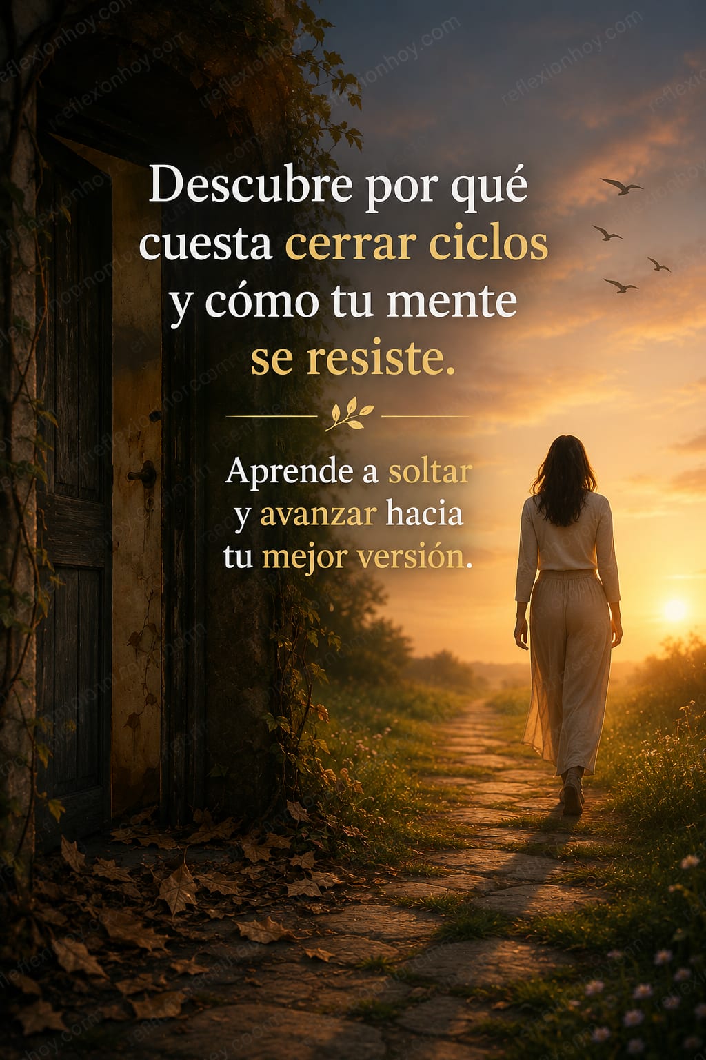 Imagen inspiradora sobre el cierre de ciclos y la transformación personal.