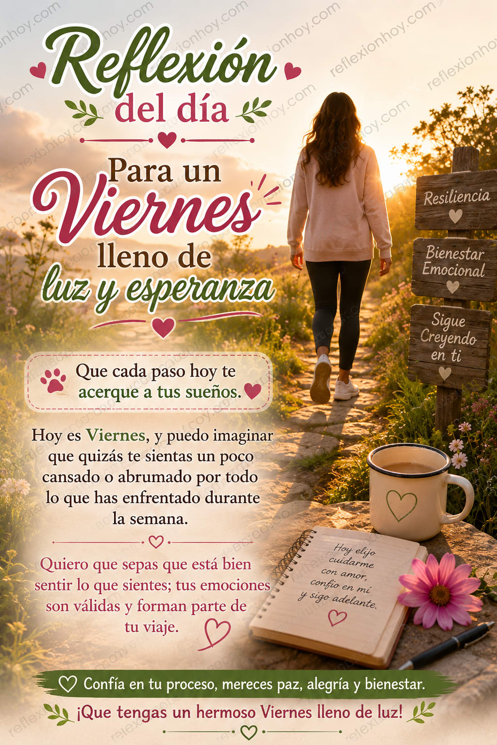Imagen de la reflexión: Aligera tu alma este Viernes con reflexiones 🌟☕