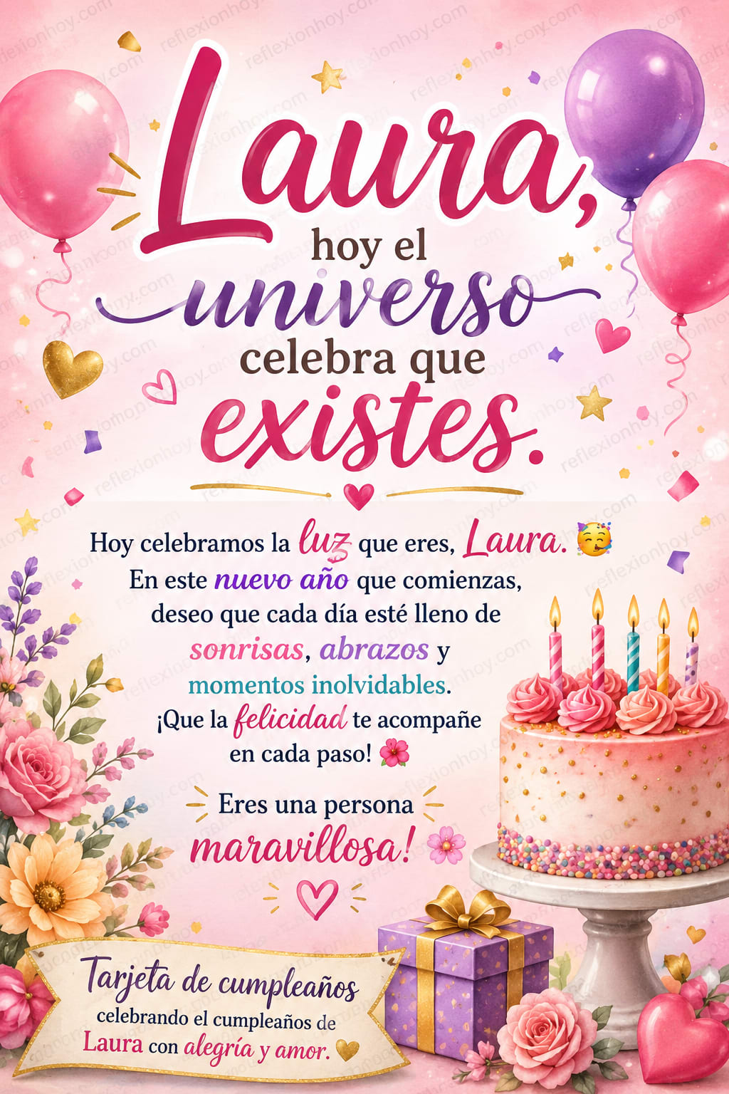 ¡Feliz Cumpleaños, Laura! 🎉🎂✨ Celebremos tu día especial!