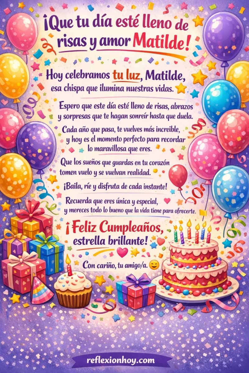 Imagen de ¡Feliz Cumpleaños, Matilde! 🎉🎂✨ Celebremos a lo grande