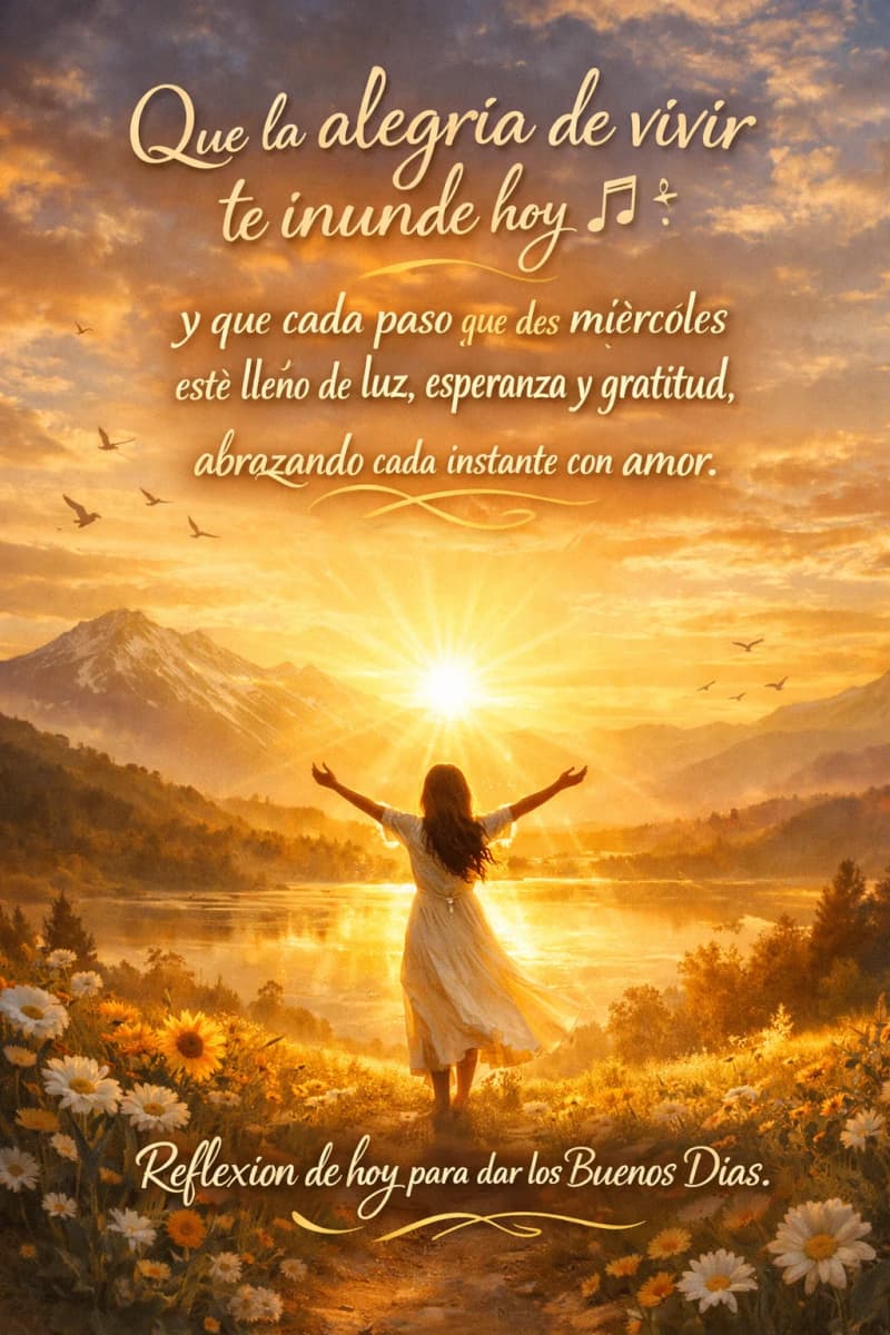 Imagen de la reflexión: Reflexión para miércoles con alegría y luz inspiradora 🎶