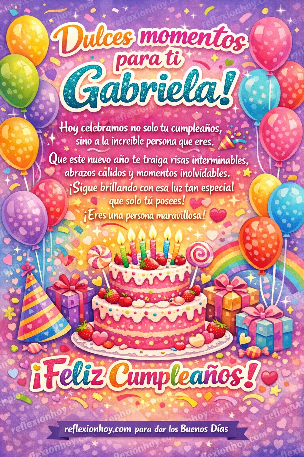 Imagen de la reflexión: ¡Feliz Cumpleaños, Gabriela! 🎉🎂✨ ¡A Celebrar en Grande!