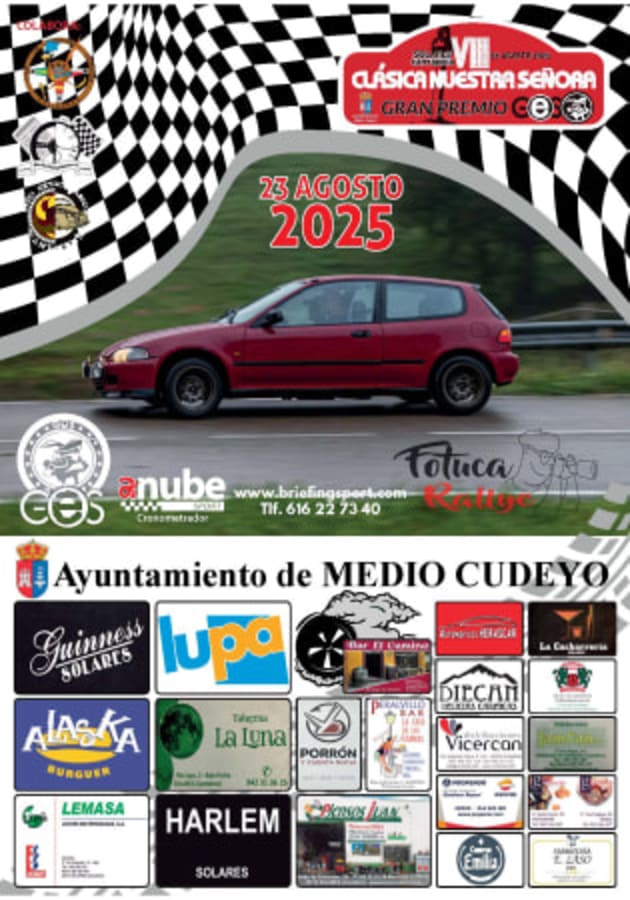 VIII Clásica Nuestra Señora de Solares - Gran Premio GES - Poster 2025 - Toda la info de Rallies de Regularidad en rallyplanner.net