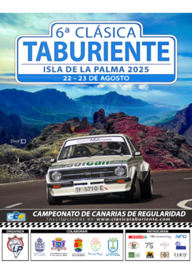 VI CLÁSICA TABURIENTE 2025 - Poster 2025 - Toda la info de Rallies de Regularidad en rallyplanner.net