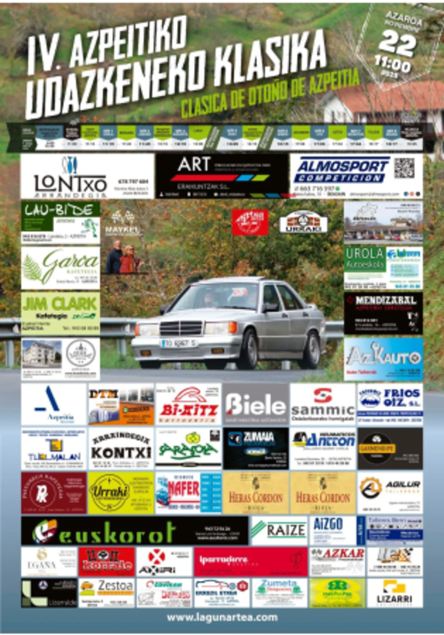 IV Clásica de Otoño de Azpeitia - Poster 2025 - Toda la info de Rallies de Regularidad en rallyplanner.net
