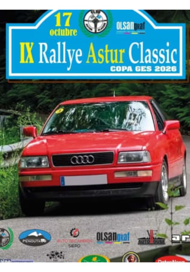IX Rally Astur Classic 2026 - Poster 2026 - Toda la info de Rallies de Regularidad en rallyplanner.net