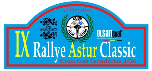 IX Rally Astur Classic 2026 - Escudo 2026 - Toda la info de Rallies de Regularidad en rallyplanner.net