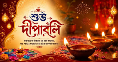 Kali Puja 2026 - Subho Deepavali festival of lights decoration with glowing clay diyas