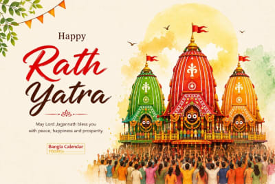 Rath Yatra 2026 - Lord Jagannath chariot procession during Puri Ratha Jatra with massive wooden chariots and devotees