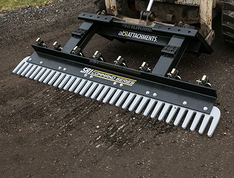 skid steer rake attachment,skidsteer rake attachment,landscaping equipment,forestry equipment