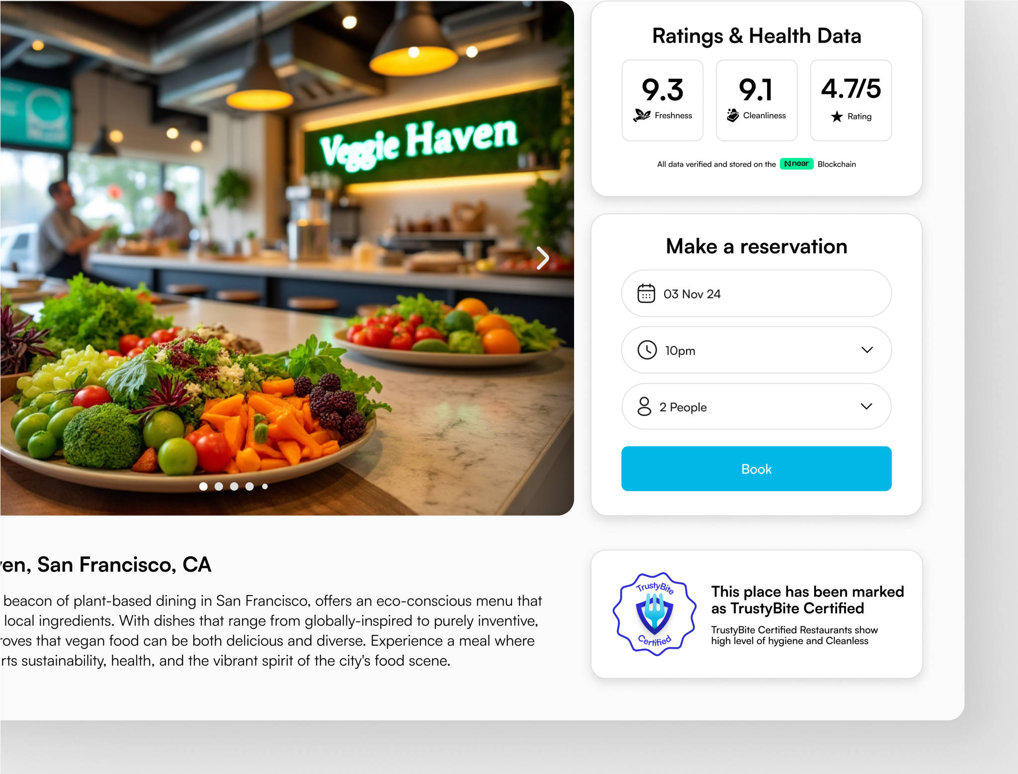 TrustyBite case study screen