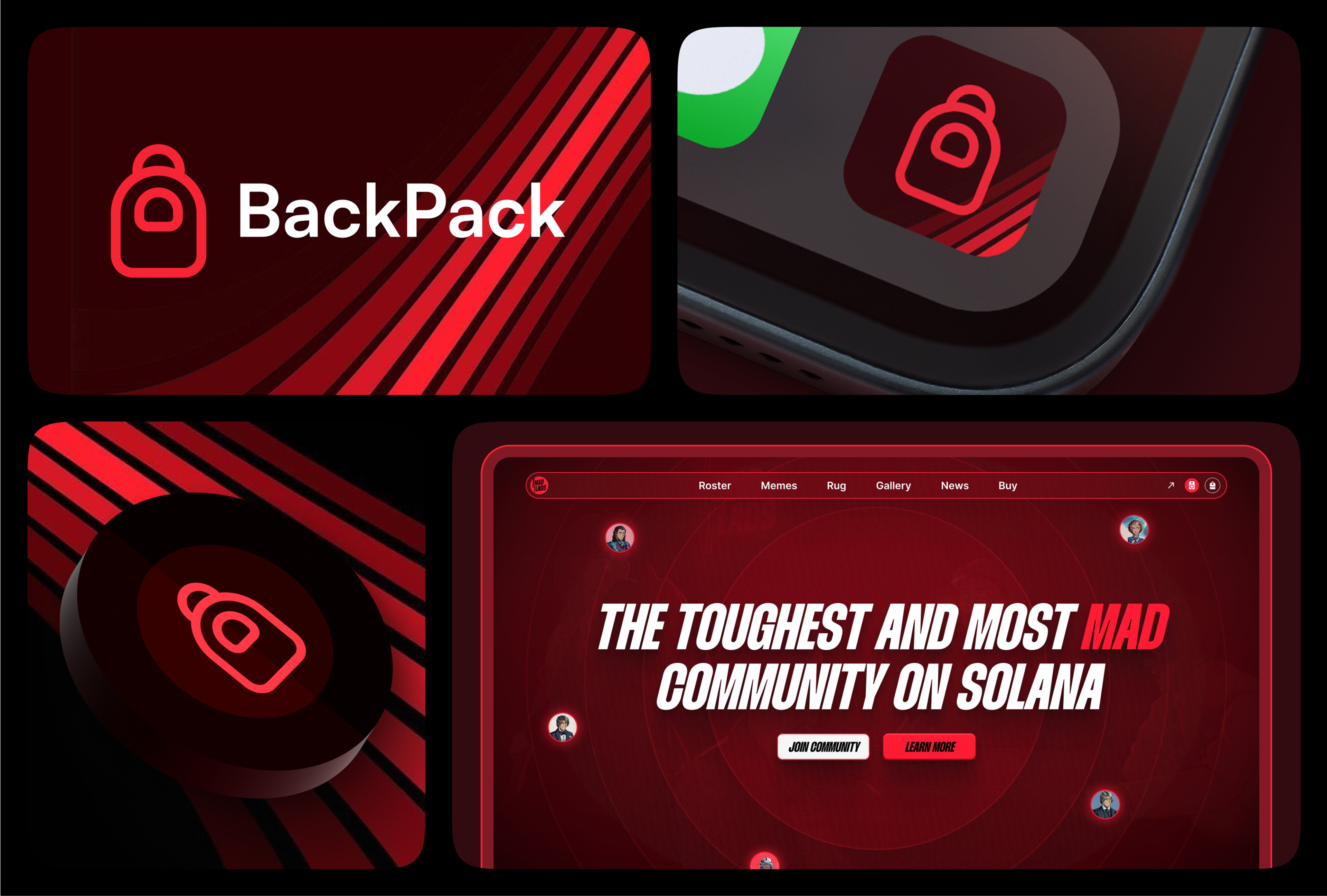 BackPack — brand identity for a Solana community