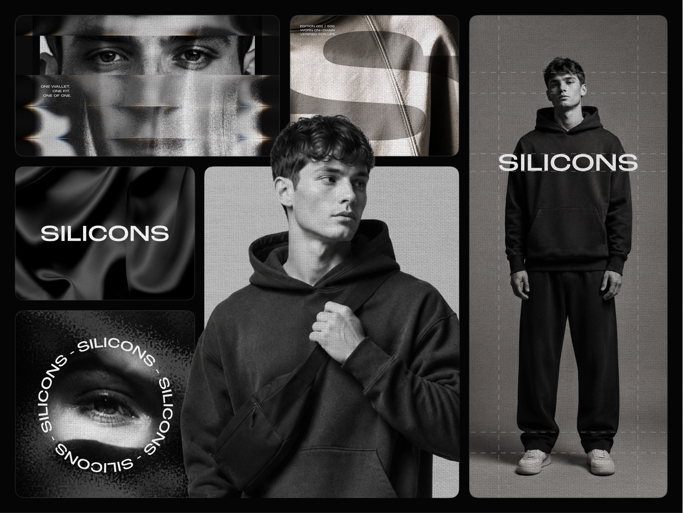 SILICONS — brand identity bento layout