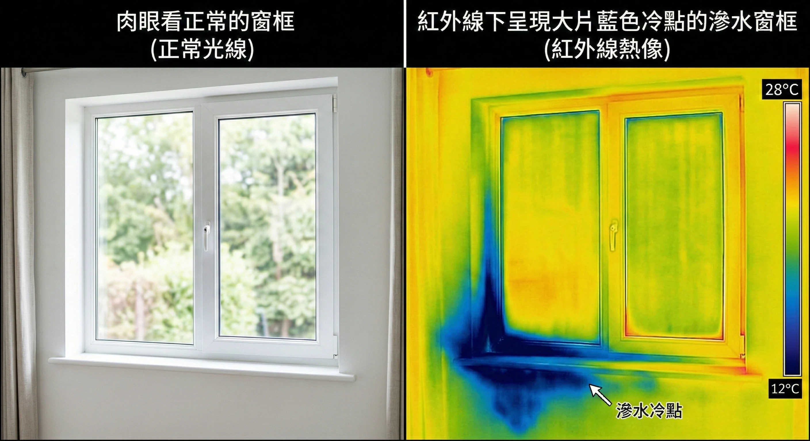淡水窗框漏水紅外線熱像儀 科技抓漏