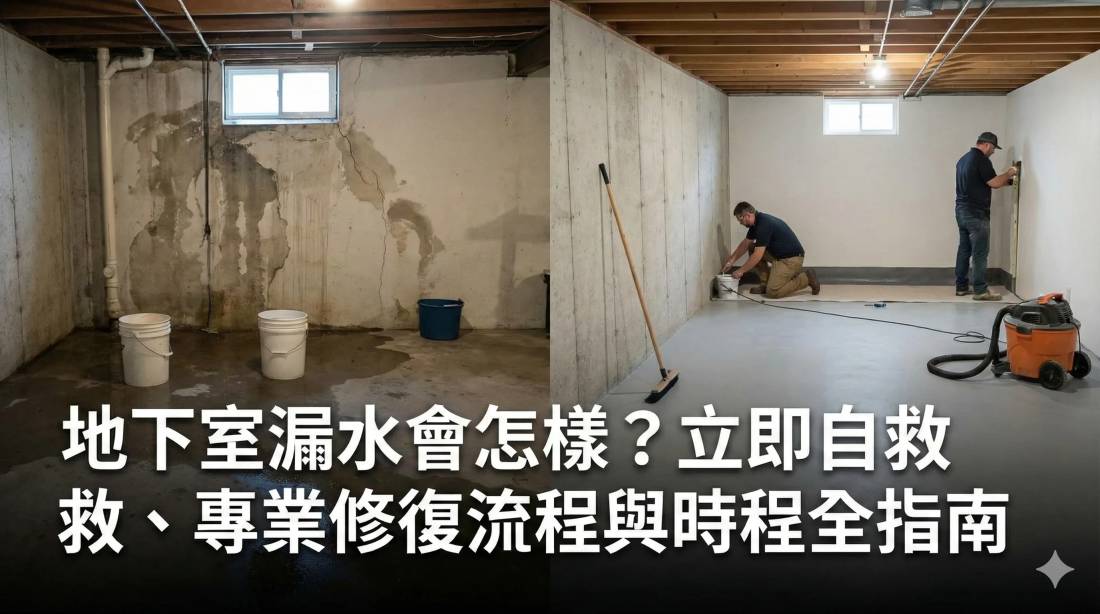 地下室漏水怎麼辦？免挖土！紅外線抓漏與負水壓防水修繕全攻略 - 豪穎抓漏案例實景照片