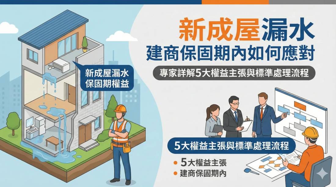新成屋漏水建商保固期內如何應對專家詳解5大權益主張與標準處理流程 - 豪穎抓漏案例實景照片