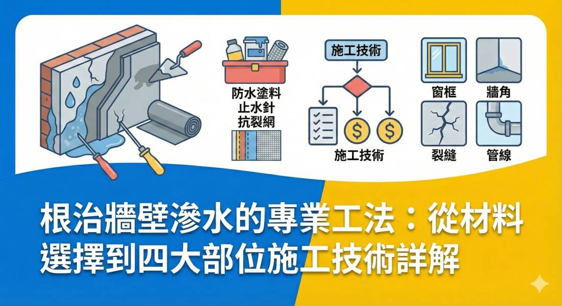 根治牆壁滲水的專業工法：從材料選擇到四大部位施工技術詳解 - 豪穎抓漏案例實景照片