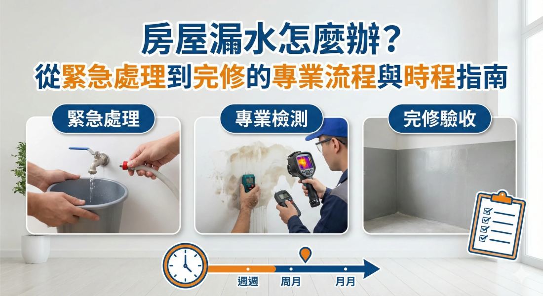 房屋漏水怎麼辦？從緊急處理到完修的專業流程與時程指南 - 豪穎抓漏案例實景照片